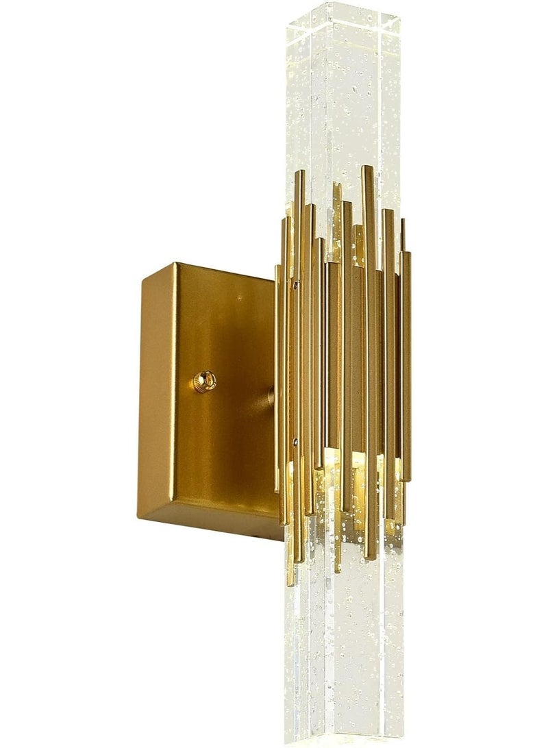 ALMIFTAH Modern Luxury Crystal Wall Light with Gold Finish, LED Decorative Wall Sconce for Living Room, Bedroom, Hallway, Staircase, Hotel & Office Interior Elegant Ambient Lighting Fixture - Image 1
